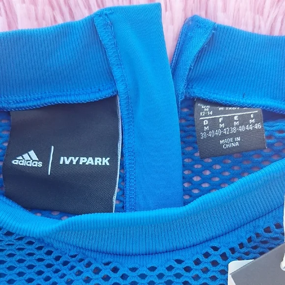 Adidas Electric Blue Mesh Long Sleeve Shirt - Picture 4 of 6